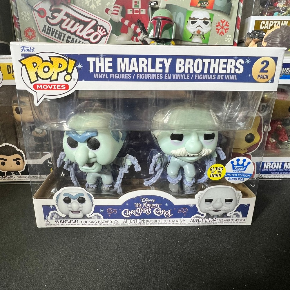 Funko Pop Muppet Christmas Carol Marley Brothers 2-Pack Glow Limited Ed 8000